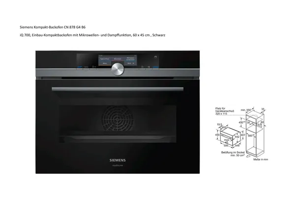 Kompakt-Backofen mit Mikro und Dampffunktion