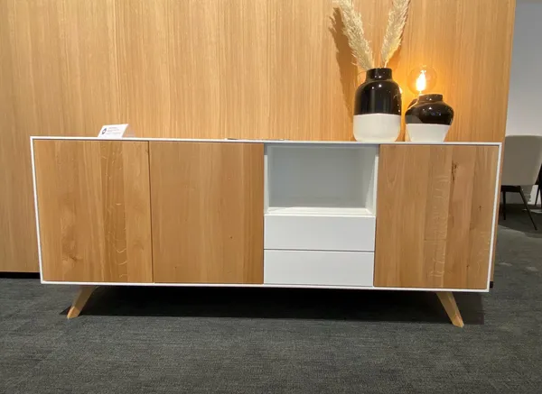 Sideboard Anrei Puro 219 (Eiche natur / MDF weiß)