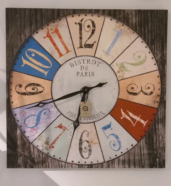 Wanduhr Bistro 80x80cm