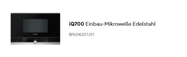 Siemens Einbaumikrowelle 