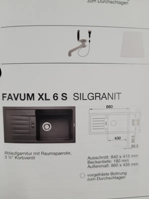 Aufsatzspüle Silgranit Favum XL 6 S