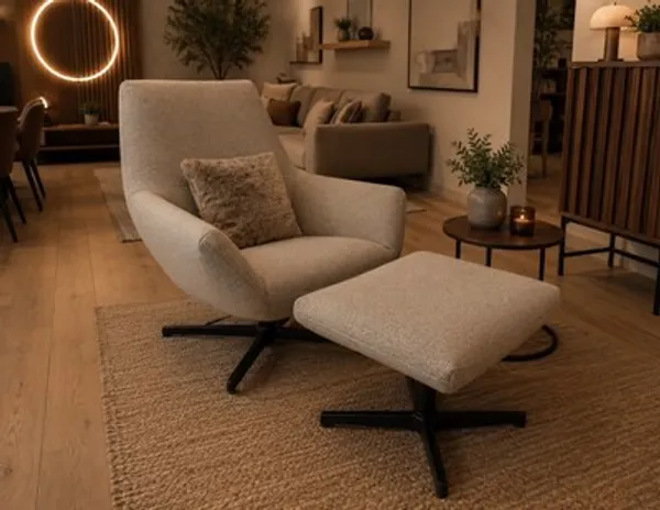 freistil ROLF BENZ SE 145 Sessel mit Hocker