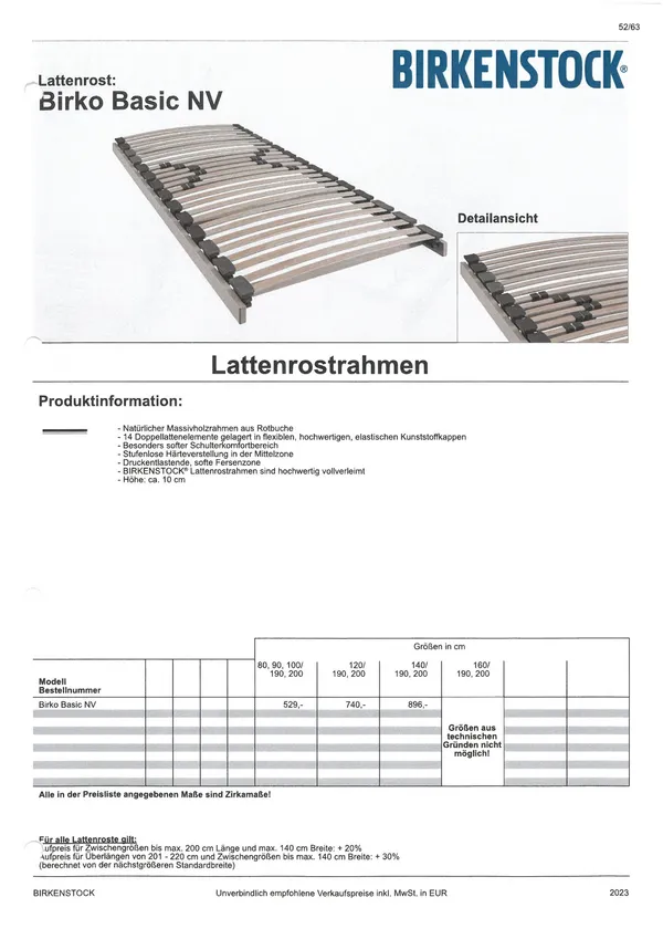 Lattenrost Birko Basic NV
