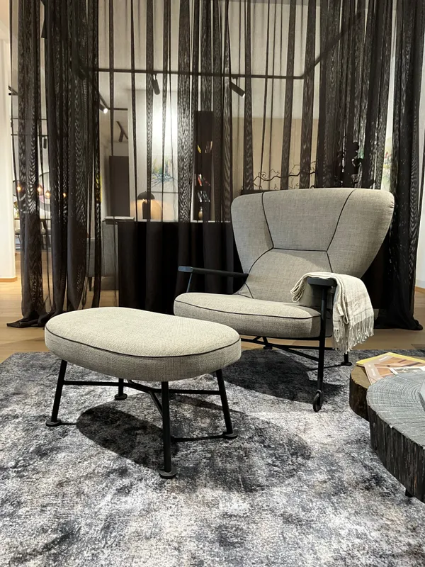 Loungechair mit Hocker - Modell Shinzo